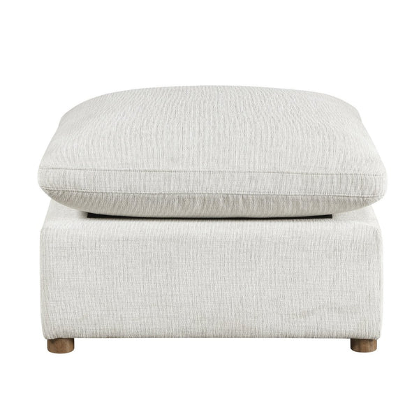 English Elm Modern Square Chenille Ottoman with Pocket Coil Cushion and Walnut Leg Living Room B011P536395