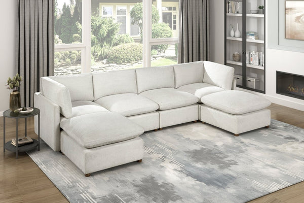 English Elm Modern Square Chenille Ottoman with Pocket Coil Cushion and Walnut Leg Living Room B011P536395
