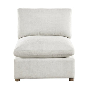 English Elm Modern Armless Chenille Sectional Chair with Walnut Legs and Pocket Coil Cushions B011P536396