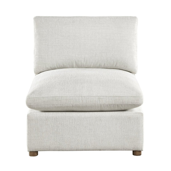 English Elm Modern Armless Chenille Sectional Chair with Walnut Legs and Pocket Coil Cushions B011P536396
