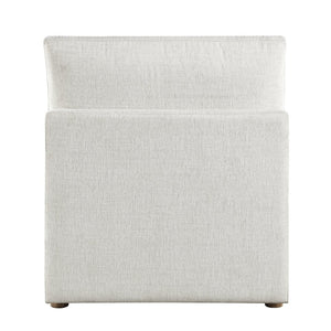 English Elm Modern Armless Chenille Sectional Chair with Walnut Legs and Pocket Coil Cushions B011P536396