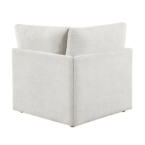 English Elm Modern Chenille Wedge Corner Seat with Pocket Coil Foam and Walnut Rubberwood Legs B011P536536