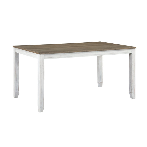 English Elm Rustic Transitional Oak Pedestal Dining Set Seats Six with Beige Upholstered Chairs B011P536573