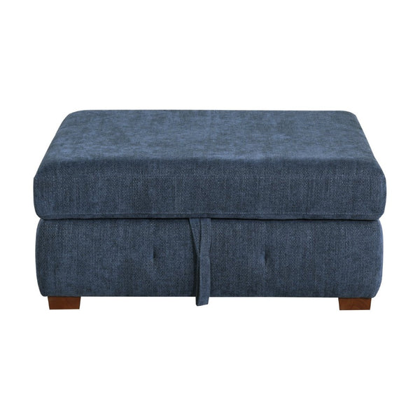 English Elm Modern Tufted Chenille Storage Ottoman with Lift Top and Espresso Wood Legs B011P537280