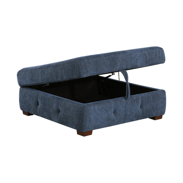 English Elm Modern Tufted Chenille Storage Ottoman with Lift Top and Espresso Wood Legs B011P537280
