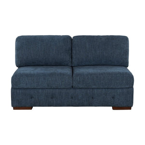 English Elm Modern Tufted Chenille Armless Two-seat Modular Chair with Solid Wood Legs for Living Rooms B011P537281