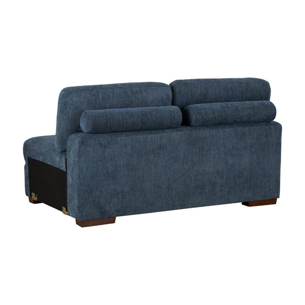 English Elm Modern Tufted Chenille Armless Two-seat Modular Chair with Solid Wood Legs for Living Rooms B011P537281