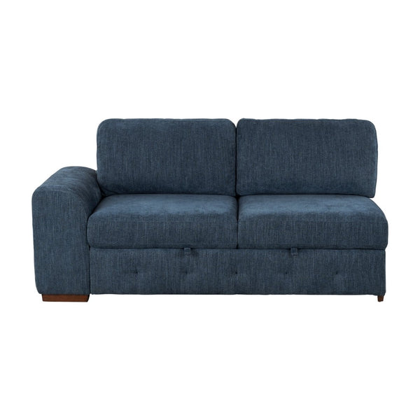 English Elm Modern Tufted Chenille Sleeper Sofa with Pull Out Bed and Espresso Wood Legs Left-Side Arm B011P537282