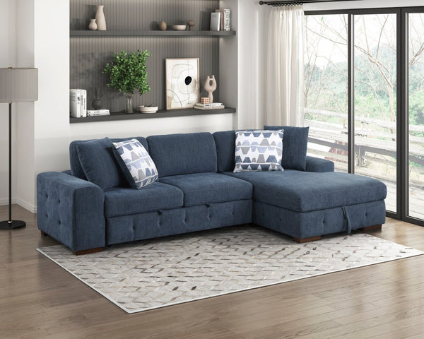 English Elm Modern Tufted Chenille Sleeper Sofa with Pull Out Bed and Espresso Wood Legs Left-Side Arm B011P537282