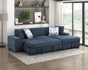 English Elm Modern Tufted Chenille Sleeper Sofa with Pull Out Bed and Espresso Wood Legs Left-Side Arm B011P537282