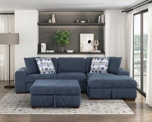 English Elm Modern Tufted Chenille Sleeper Sofa with Pull Out Bed and Espresso Wood Legs Left-Side Arm B011P537282
