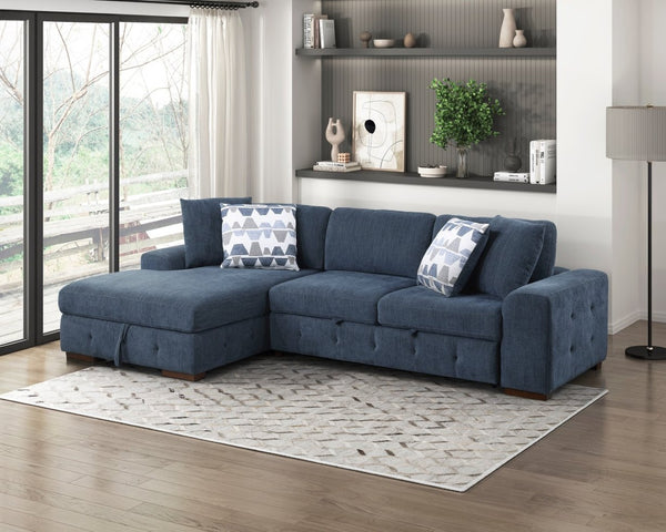 English Elm Modern Tufted Chenille Sleeper Sofa with Pull Out Bed and Espresso Wood Legs Right-Side Arm B011P537283