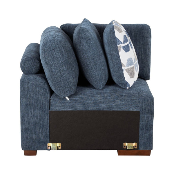 English Elm Modern Tufted Chenille Corner Seat with Espresso Legs for Sectional Living Rooms B011P537286