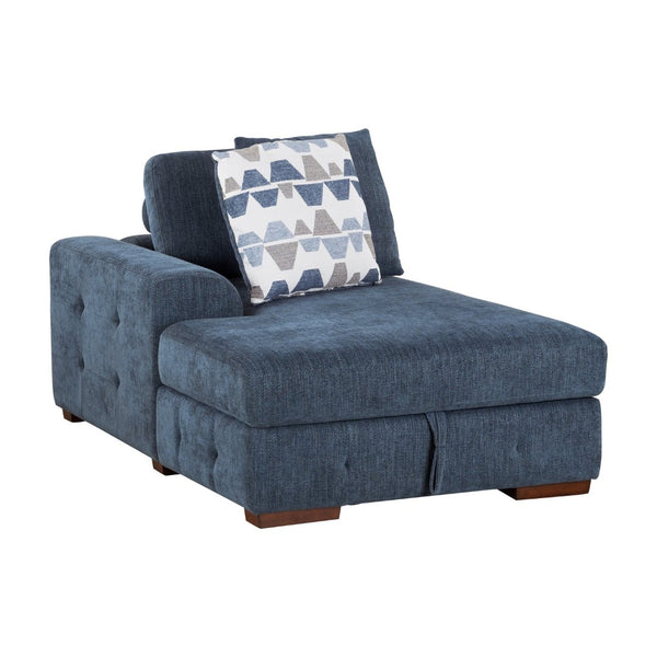 English Elm Modern Tufted Chenille Chaise with Hidden Storage Espresso Wood Legs Living Room Left Side Chaise B011P537290
