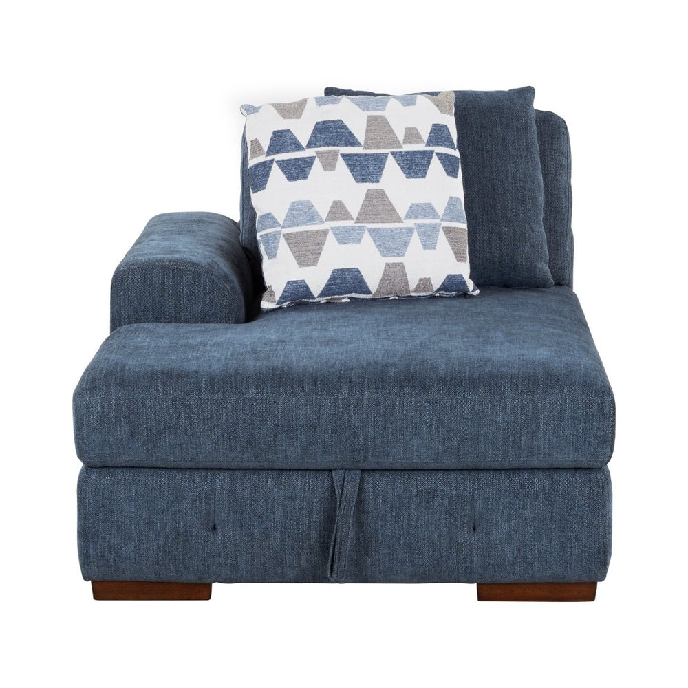 English Elm Modern Tufted Chenille Chaise with Hidden Storage Espresso Wood Legs Living Room Left Side Chaise B011P537290