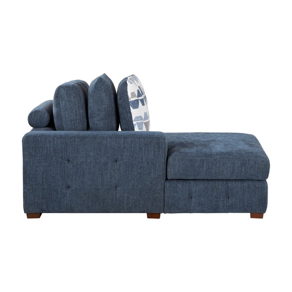 English Elm Modern Tufted Chenille Chaise with Hidden Storage Espresso Wood Legs Living Room Left Side Chaise B011P537290