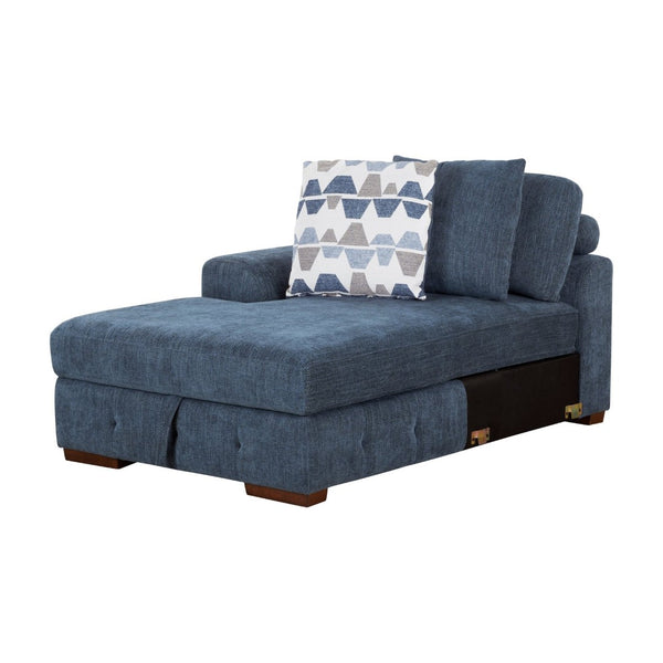 English Elm Modern Tufted Chenille Chaise with Hidden Storage Espresso Wood Legs Living Room Left Side Chaise B011P537290