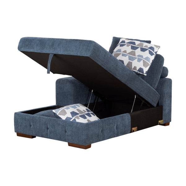 English Elm Modern Tufted Chenille Chaise with Hidden Storage Espresso Wood Legs Living Room Left Side Chaise B011P537290