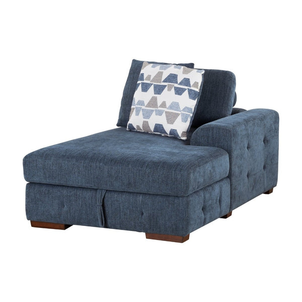 English Elm Modern Tufted Chenille Chaise with Hidden Storage Espresso Wood Legs Living Room Right Side Chaise B011P537292