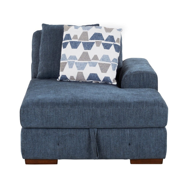 English Elm Modern Tufted Chenille Chaise with Hidden Storage Espresso Wood Legs Living Room Right Side Chaise B011P537292