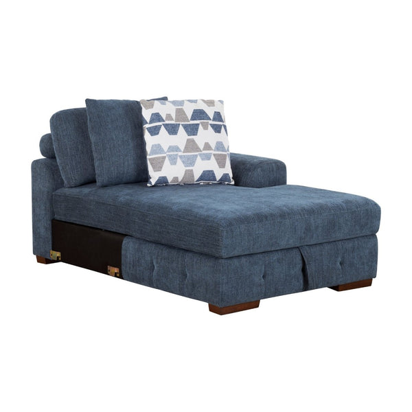 English Elm Modern Tufted Chenille Chaise with Hidden Storage Espresso Wood Legs Living Room Right Side Chaise B011P537292