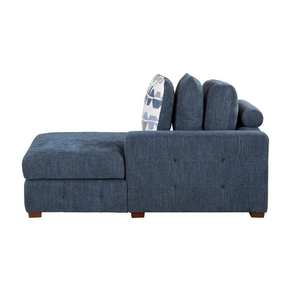 English Elm Modern Tufted Chenille Chaise with Hidden Storage Espresso Wood Legs Living Room Right Side Chaise B011P537292