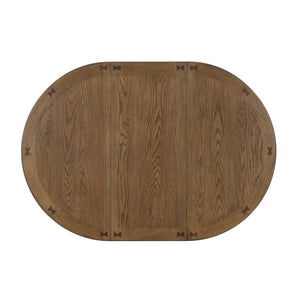 English Elm Brown Oak Veneer Counter Height Pedestal Dining Table with Extension Leaf Storage Base B011P538924
