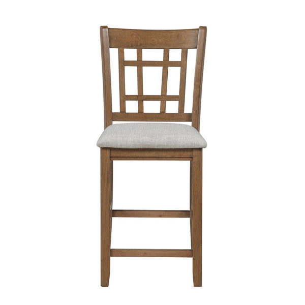 English Elm Brown Wood Counter Height Dining Chair Set Padded Beige Fabric Seat Kitchen Island B011P538947