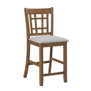 English Elm Brown Wood Counter Height Dining Chair Set Padded Beige Fabric Seat Kitchen Island B011P538947