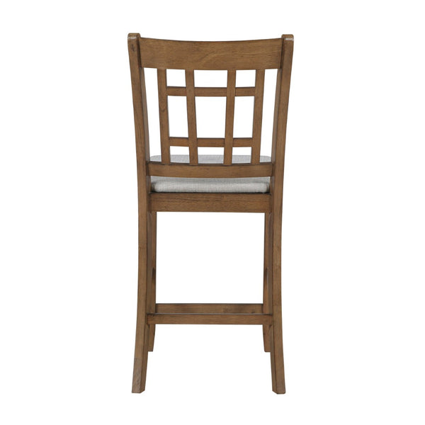 English Elm Brown Wood Counter Height Dining Chair Set Padded Beige Fabric Seat Kitchen Island B011P538947