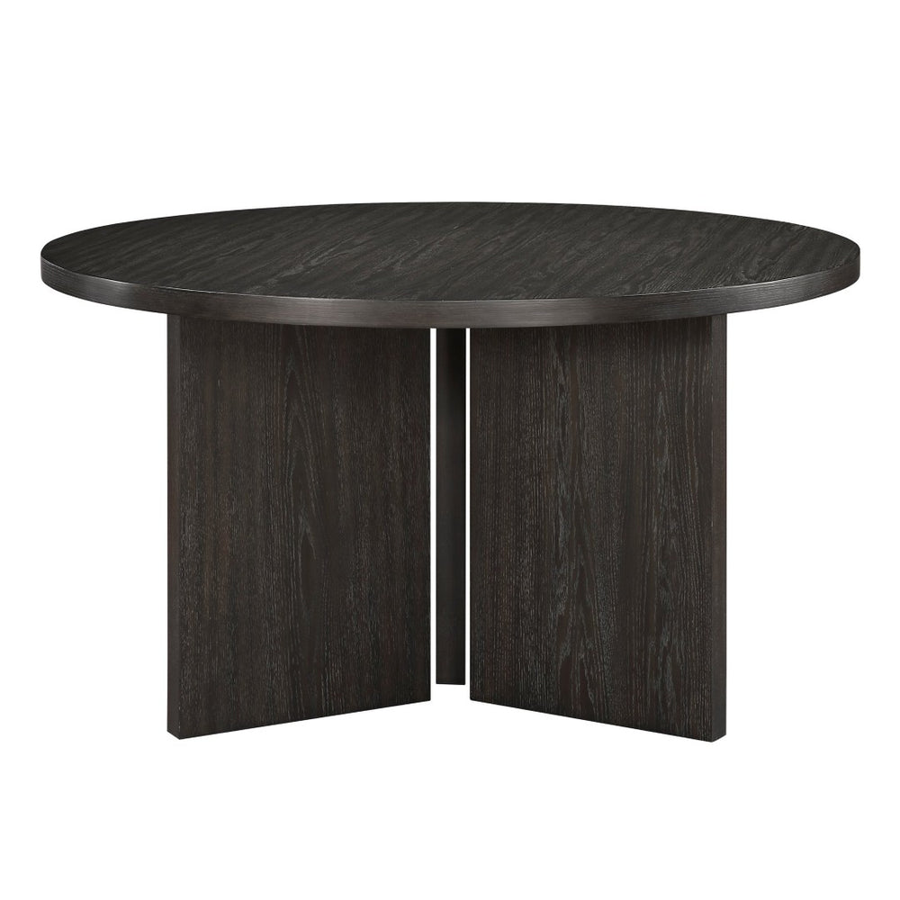 English Elm Contemporary Round Ebony Wood Grain Dining Table Seats Four for Modern Kitchens B011P539552