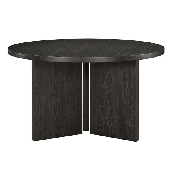 English Elm Contemporary Round Ebony Wood Grain Dining Table Seats Four for Modern Kitchens B011P539552