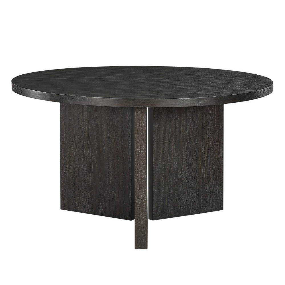 English Elm Contemporary Round Ebony Wood Grain Dining Table Seats Four for Modern Kitchens B011P539552