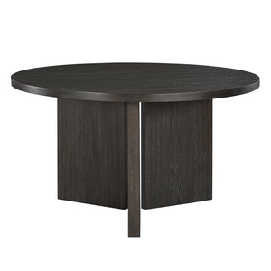 English Elm Contemporary Round Ebony Wood Grain Dining Table Seats Four for Modern Kitchens B011P539552