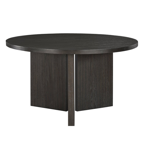 English Elm Contemporary Round Ebony Wood Grain Dining Table Seats Four for Modern Kitchens B011P539552