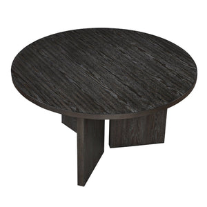 English Elm Contemporary Round Ebony Wood Grain Dining Table Seats Four for Modern Kitchens B011P539552