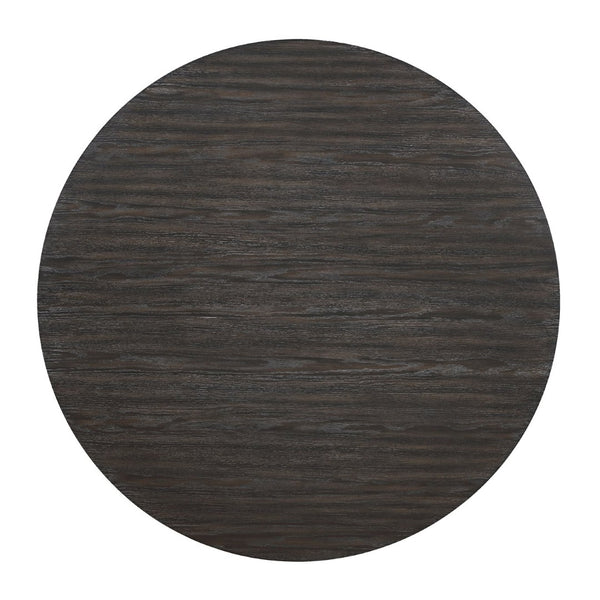 English Elm Contemporary Round Ebony Wood Grain Dining Table Seats Four for Modern Kitchens B011P539552
