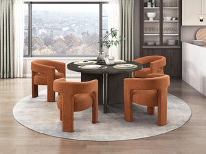 English Elm Contemporary Round Ebony Wood Grain Dining Table Seats Four for Modern Kitchens B011P539552