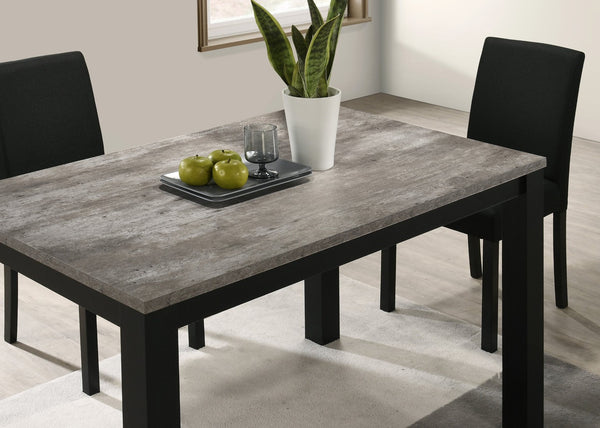 English Elm 1pc Faux Concrete Rectangular Dining Table Wooden Base Urban Loft Modern Style B011P540427