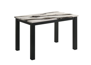 English Elm 1pc Faux Marble Rectangular Dining Table Charcoal Base Modern Apartment Kitchen B011P540428