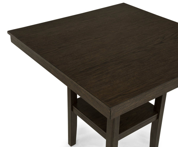 English Elm Rustic Farmhouse Counter Height Square Table Set with Ladder Back Upholstered Chairs Brown B011P540436