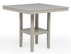 English Elm Rustic Farmhouse Counter Height Square Table Set with Ladder Back Upholstered Chairs Greige B011P540437