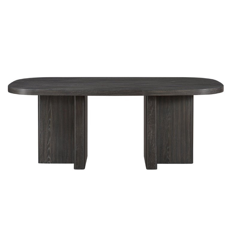 English Elm Contemporary Ebony Oak Veneer Rectangular Dining Table Seats Six for Modern Rooms B011P541111