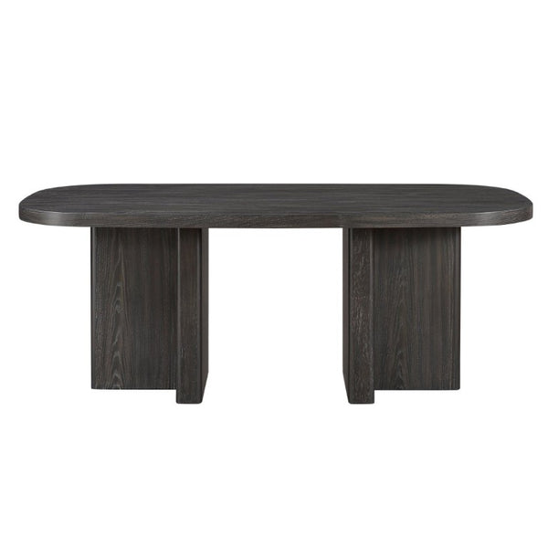 English Elm Contemporary Ebony Oak Veneer Rectangular Dining Table Seats Six for Modern Rooms B011P541111