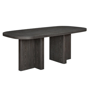 English Elm Contemporary Ebony Oak Veneer Rectangular Dining Table Seats Six for Modern Rooms B011P541111