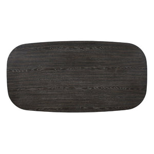 English Elm Contemporary Ebony Oak Veneer Rectangular Dining Table Seats Six for Modern Rooms B011P541111