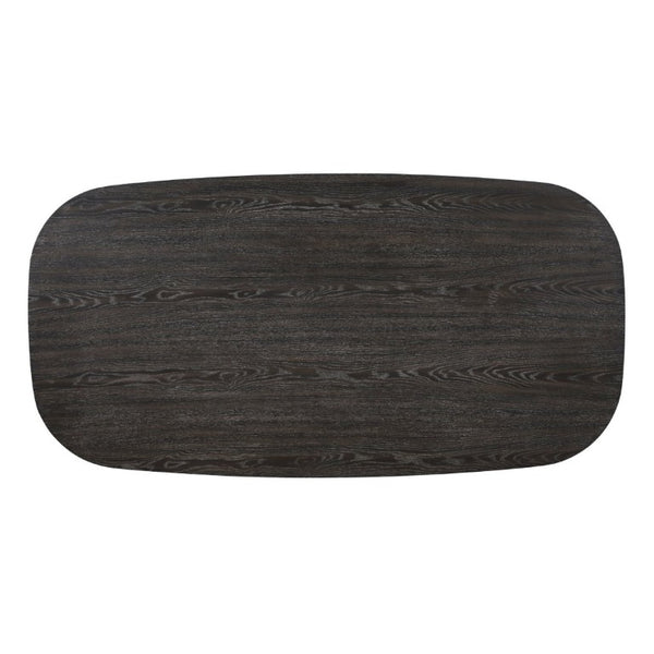 English Elm Contemporary Ebony Oak Veneer Rectangular Dining Table Seats Six for Modern Rooms B011P541111