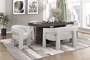 English Elm Contemporary Ebony Oak Veneer Rectangular Dining Table Seats Six for Modern Rooms B011P541111