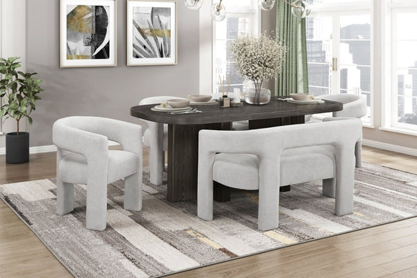 English Elm Contemporary Ebony Oak Veneer Rectangular Dining Table Seats Six for Modern Rooms B011P541111