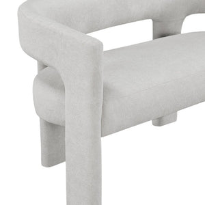 English Elm Contemporary Boucle Upholstered Bench Sculptural Plywood Frame for Entryway or Bedroom Light Gray B011P541120